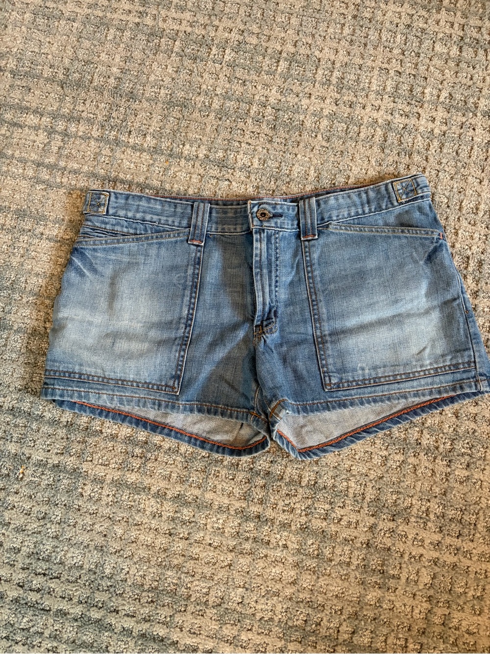 Ralph Lauren Faded Blue Denim Shortie Shorts EUC